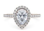 Aphrodite Halo Rose Gold 18k Pear Engagement Ring