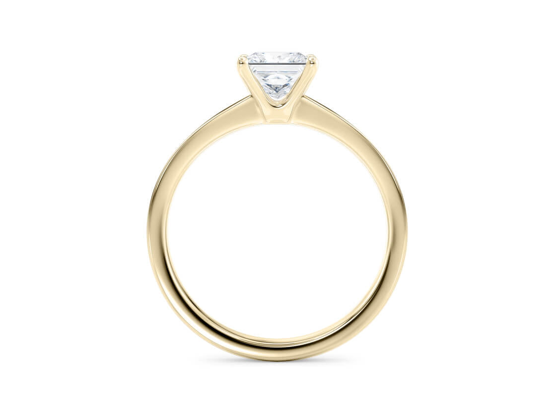 1477 Classic Solitaire Yellow Gold 18k Princess Engagement Ring