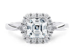 Hampstead Halo Platinum Asscher Engagement Ring
