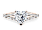 Oxford Diamond Band Rose Gold 18k Heart Engagement Ring