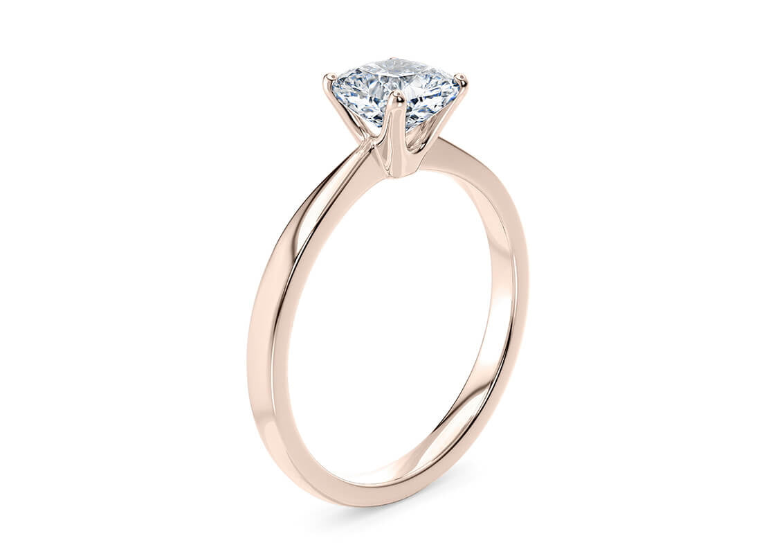 Delicacy Solitaire Rose Gold 18k Cushion Engagement Ring