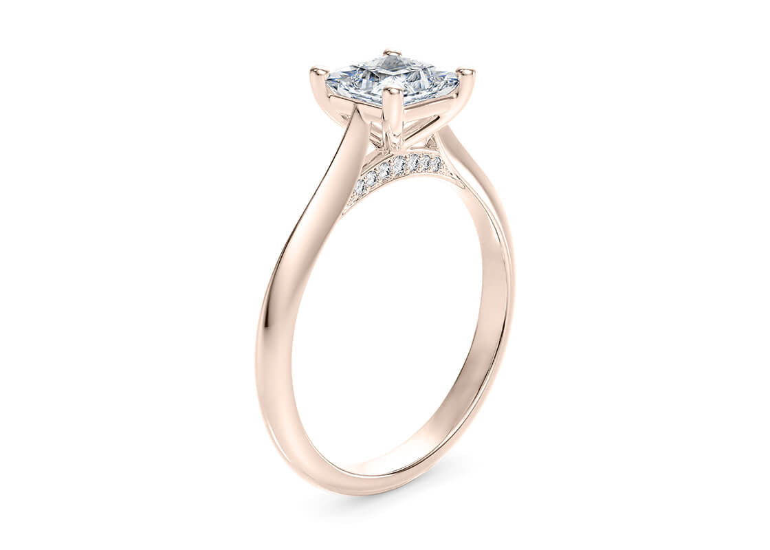 Iris Solitaire Rose Gold 18k Princess Engagement Ring