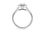 Battersea Halo Platinum Oval Engagement Ring