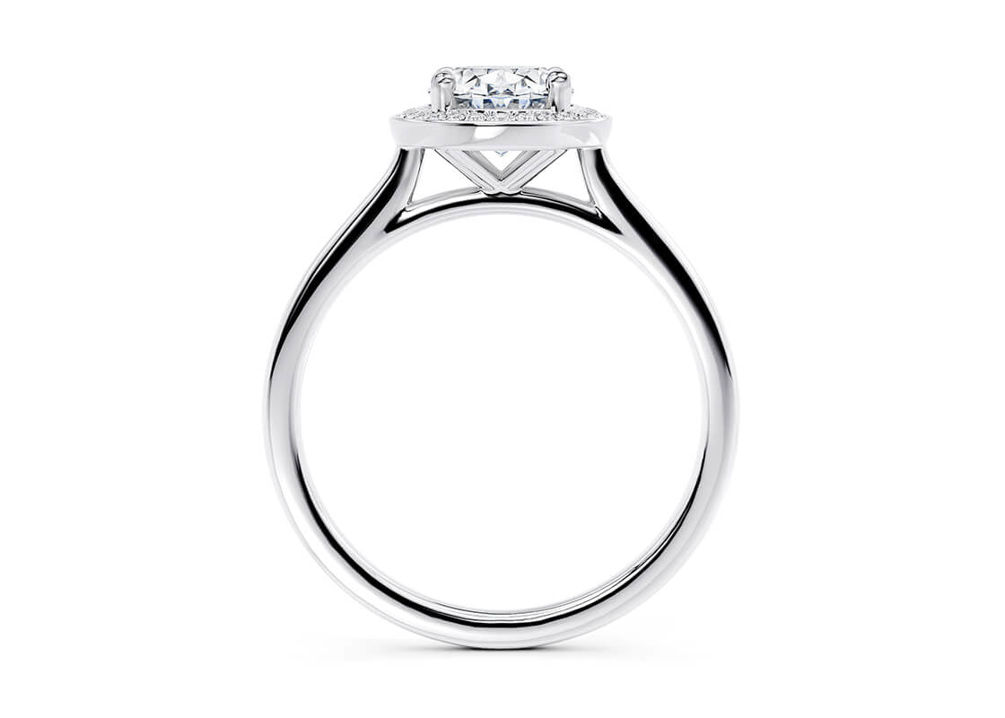 Minerva Halo Platinum Oval Engagement Ring