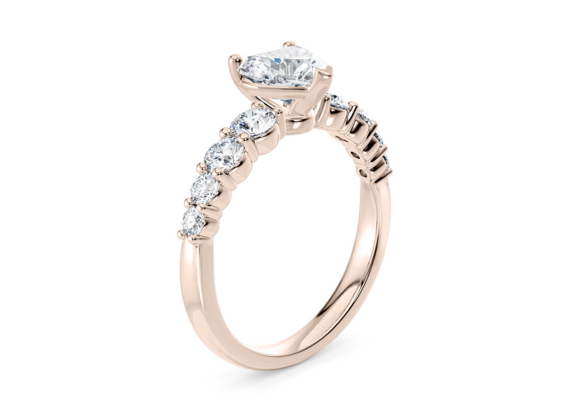 Lyra Diamond Band Rose Gold 18k Heart Engagement Ring