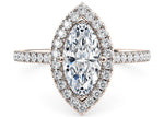 Aphrodite Halo Rose Gold 18k Marquise Engagement Ring