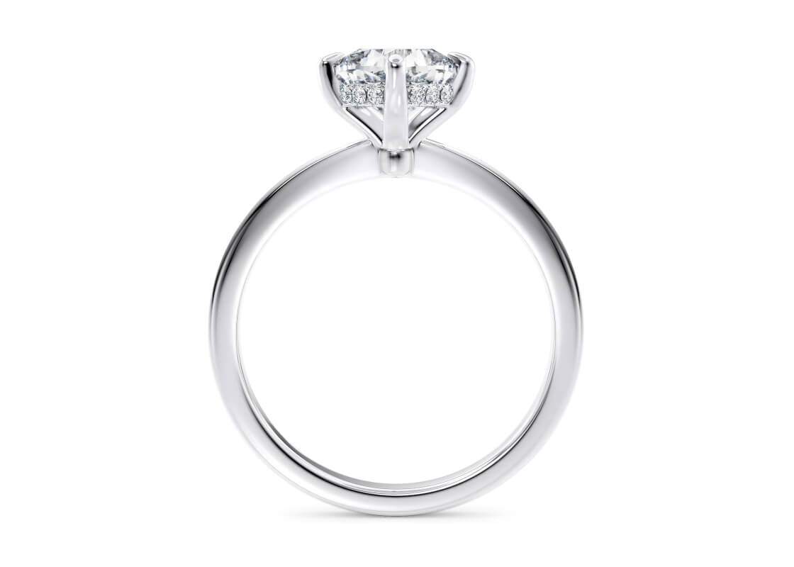 Starlight Compass Solitaire Platinum Cushion Engagement Ring