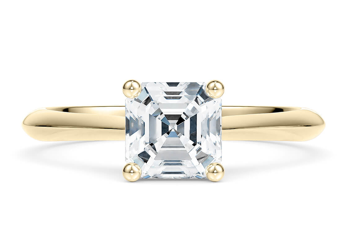 Iris Solitaire Yellow Gold 18k Asscher Engagement Ring