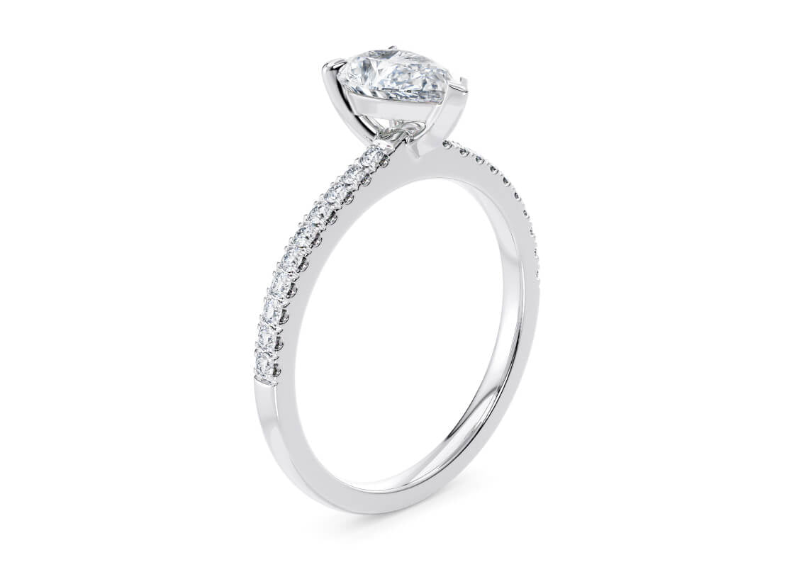 Aria Diamond Band Platinum Pear Engagement Ring
