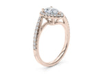 Kew Halo Rose Gold 18k Pear Engagement Ring