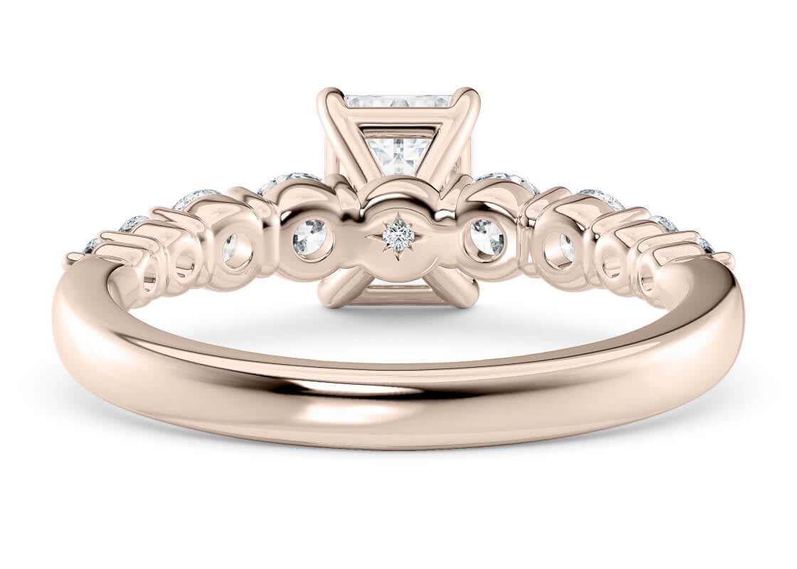 Lyra Diamond Band Rose Gold 18k Emerald Engagement Ring