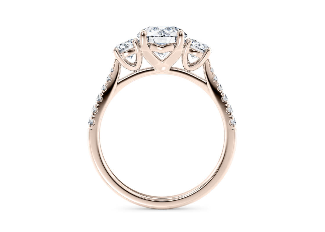 Lisbon Trilogy Rose Gold 18k Round Engagement Ring