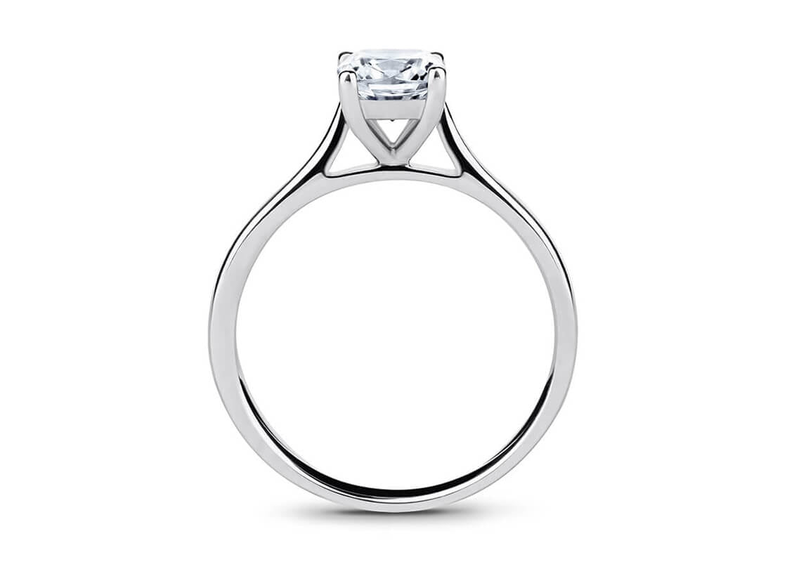 Contour Solitaire Platinum Cushion Engagement Ring