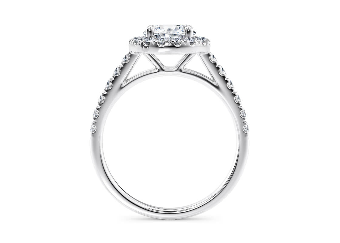 Medici Halo Platinum Round Engagement Ring