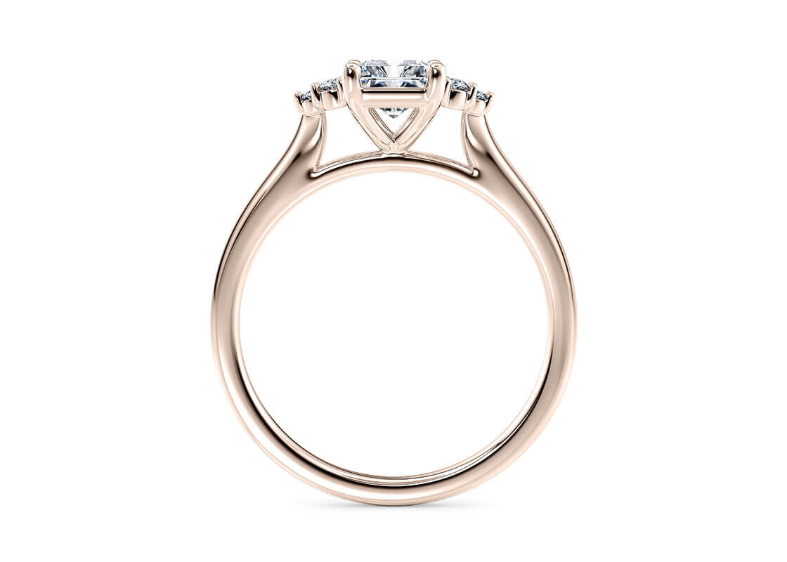 Rosa Vintage Rose Gold 18k Radiant Engagement Ring