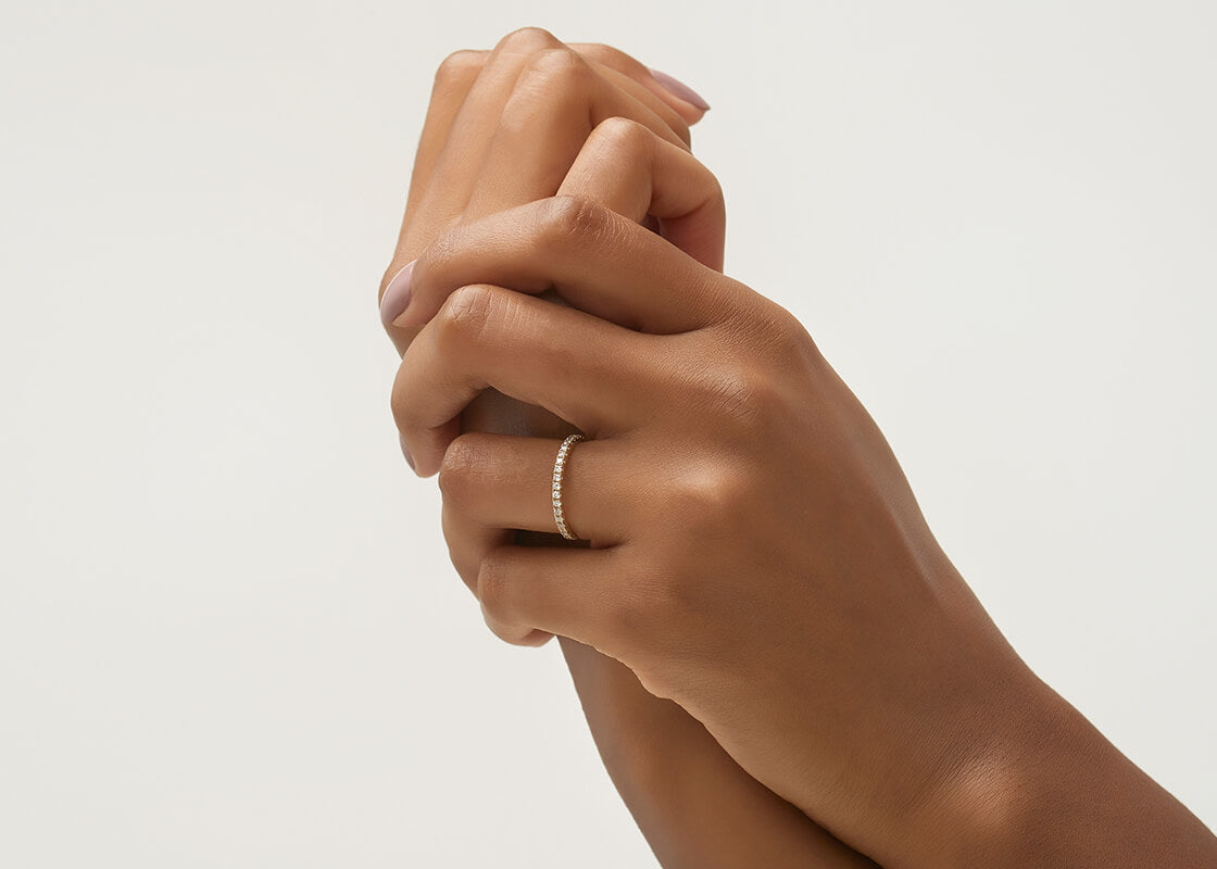 Vogue Yellow Gold 18k Full Set Eternity Ring