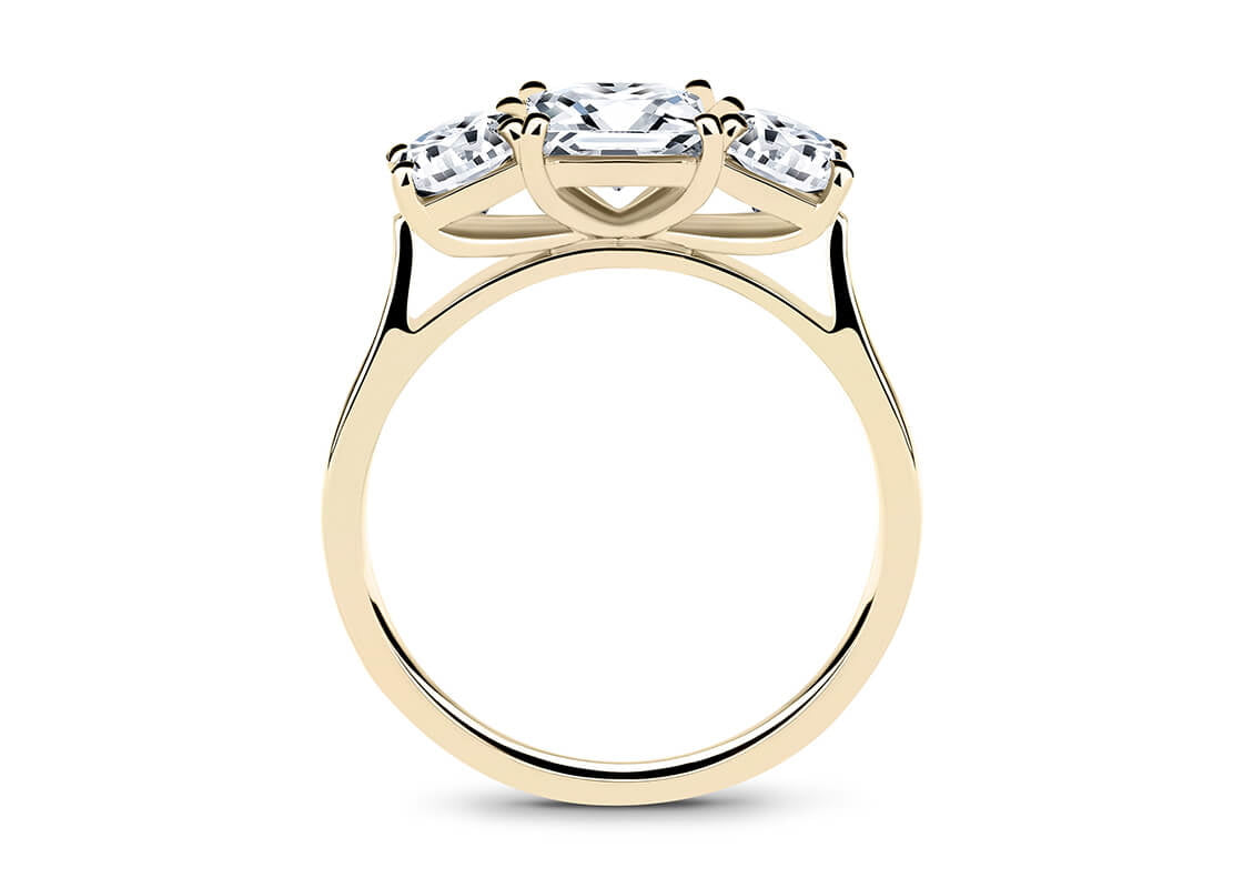 Roma Trilogy Yellow Gold 18k Princess Engagement Ring