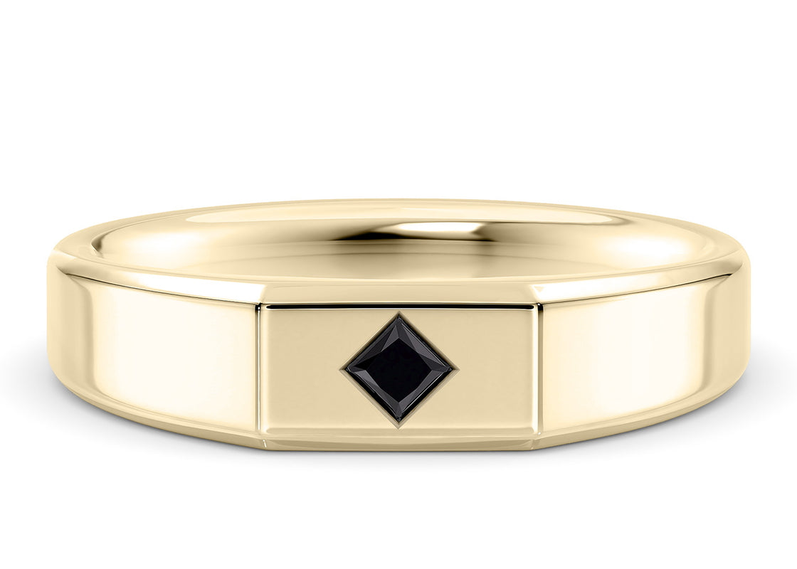 Apollo Noir Yellow Gold 18k Wedding Band
