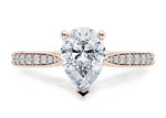 Victoria Diamond Band Rose Gold 18k Pear Engagement Ring