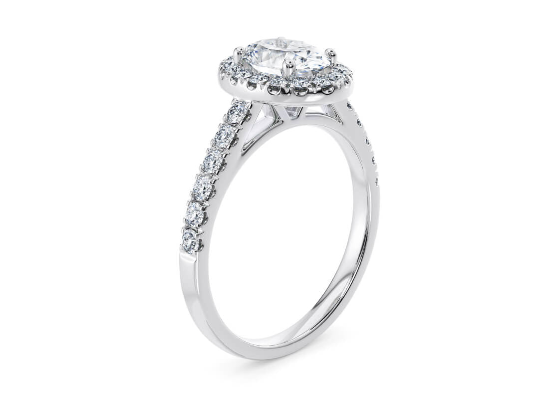 Medici Halo Platinum Oval Engagement Ring