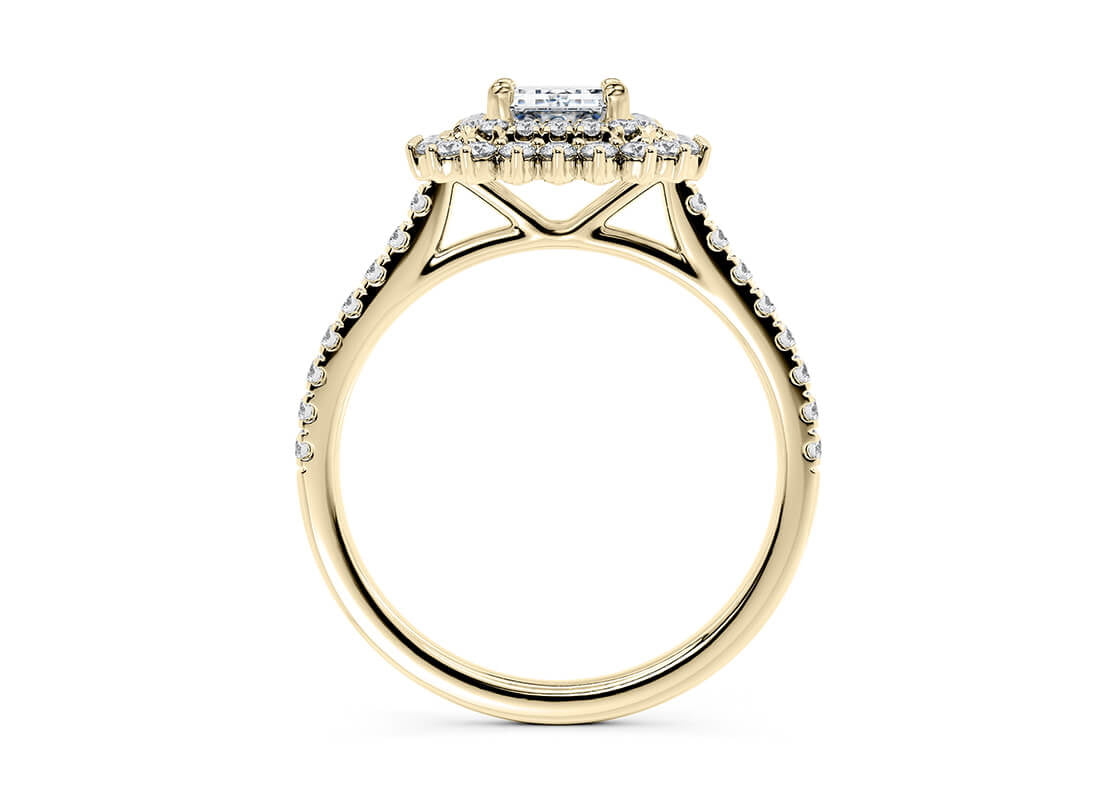 Berkeley Halo Yellow Gold 18k Emerald Engagement Ring