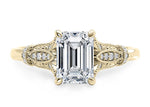 Jasmine Vintage Yellow Gold 18k Emerald Engagement Ring