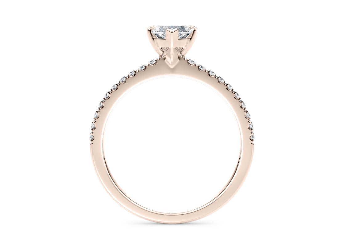 Aria Diamond Band Rose Gold 18k Marquise Engagement Ring