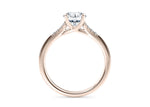 Thea Diamond Band Rose Gold 18k Round Engagement Ring