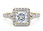 Battersea Halo Yellow Gold 18k Princess Engagement Ring