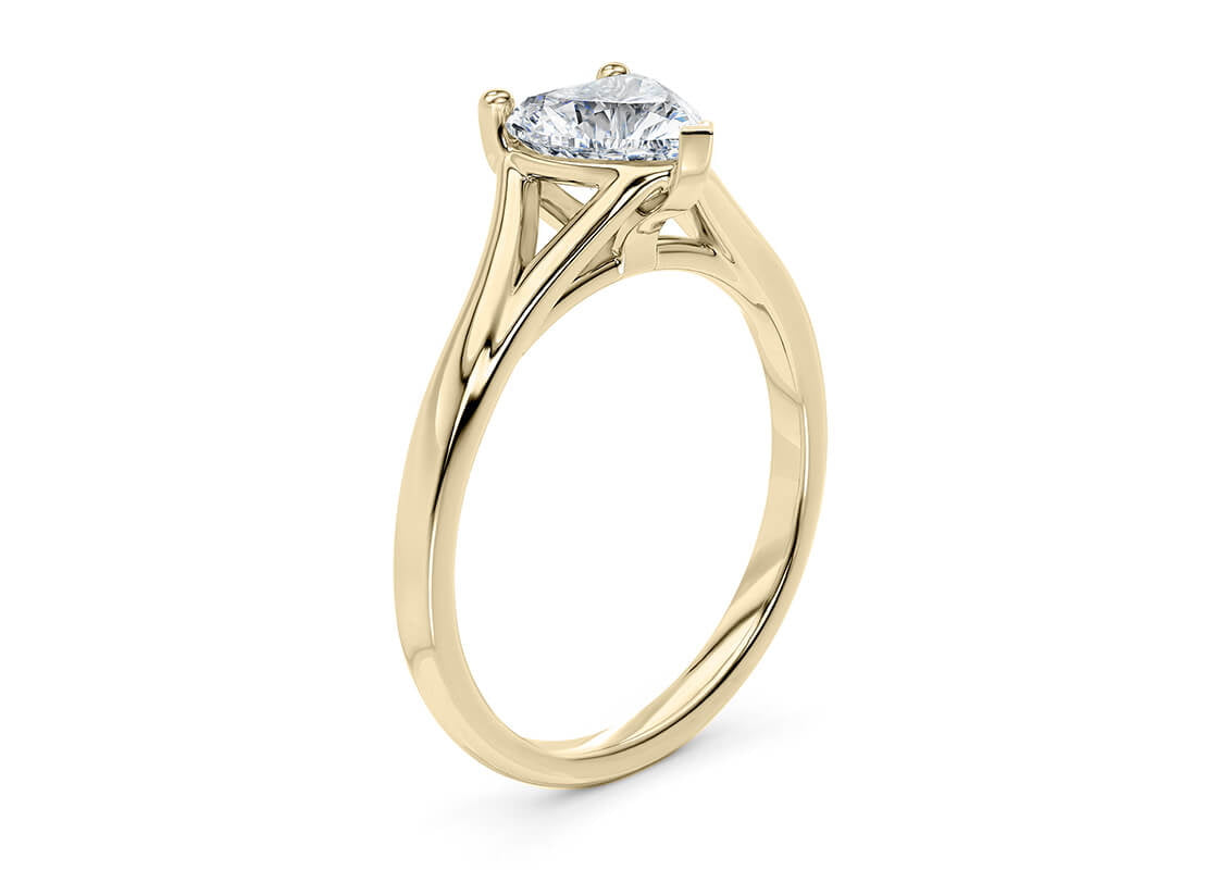 Hanover Solitaire Yellow Gold 18k Heart Engagement Ring