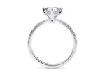 Asteria Compass Diamond Band Platinum Asscher Engagement Ring