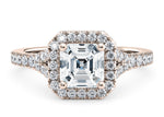 Battersea Halo Rose Gold 18k Asscher Engagement Ring