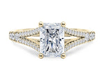 Oxford Diamond Band Yellow Gold 18k Radiant Engagement Ring