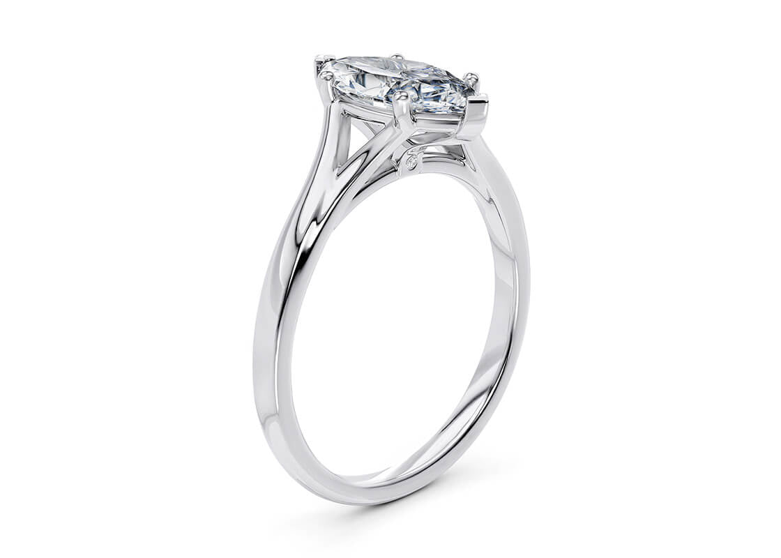 Hanover Solitaire White Gold 18k Marquise Engagement Ring