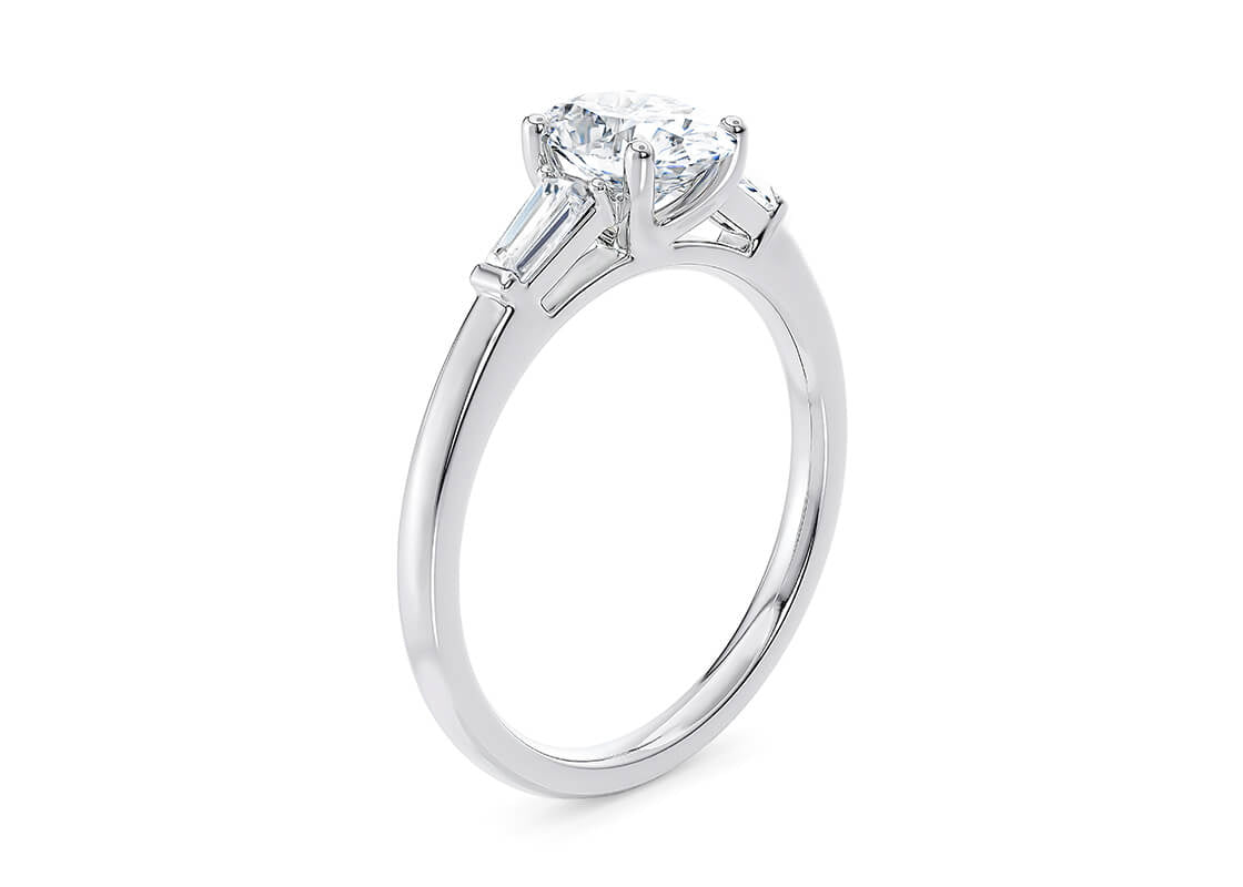 Alexandria Trilogy Platinum Oval Engagement Ring