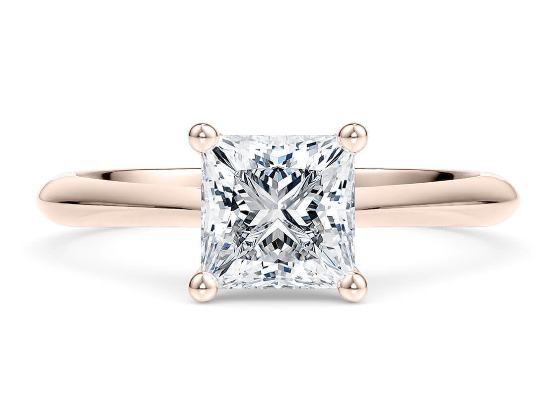 Iris Solitaire Rose Gold 18k Princess Engagement Ring
