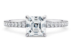 Aria Diamond Band Platinum Asscher Engagement Ring