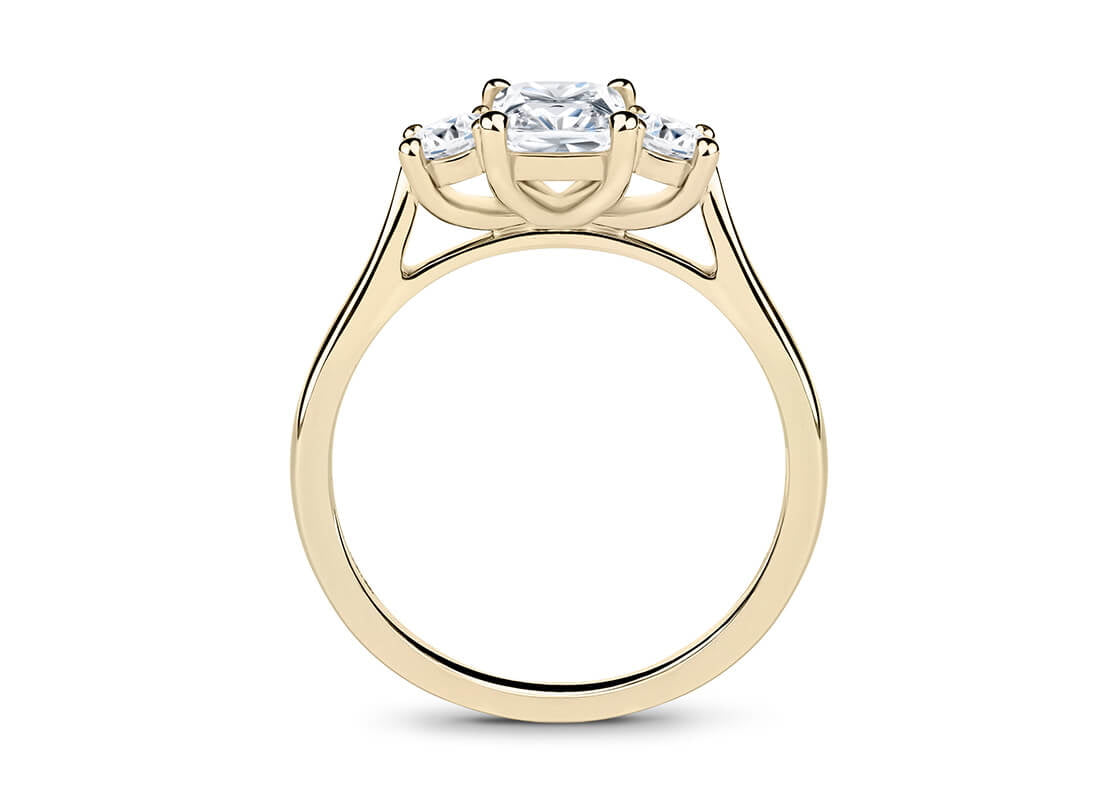 Roma Trilogy Yellow Gold 18k Radiant Engagement Ring