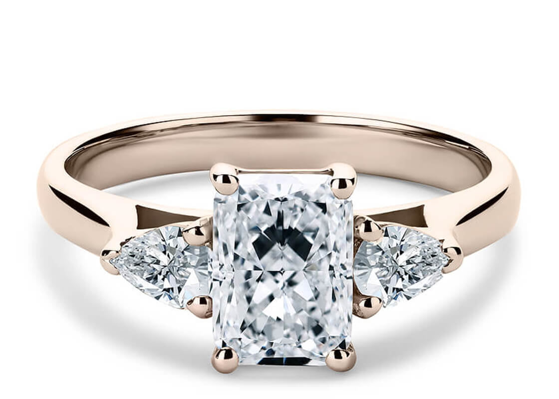 Barcelona Trilogy Rose Gold 18k Radiant Engagement Ring