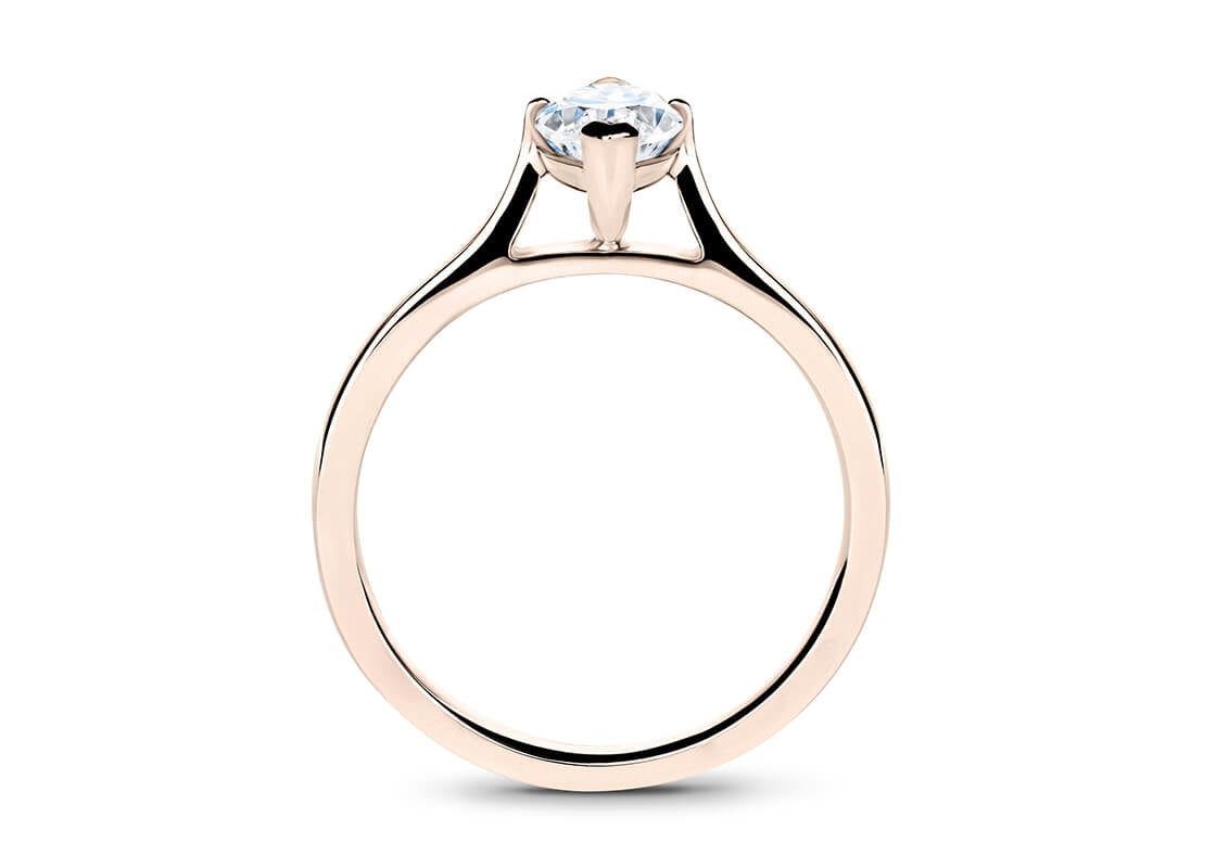 Contour Solitaire Rose Gold 18k Marquise Engagement Ring