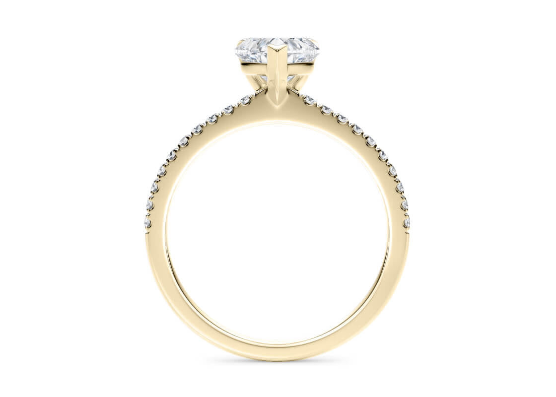 Aria Diamond Band Yellow Gold 18k Heart Engagement Ring