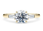 Alexandria Trilogy Yellow Gold 18k Round Engagement Ring