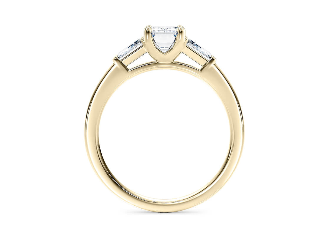 Alexandria Trilogy Yellow Gold 18k Emerald Engagement Ring