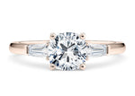Alexandria Trilogy Rose Gold 18k Cushion Engagement Ring