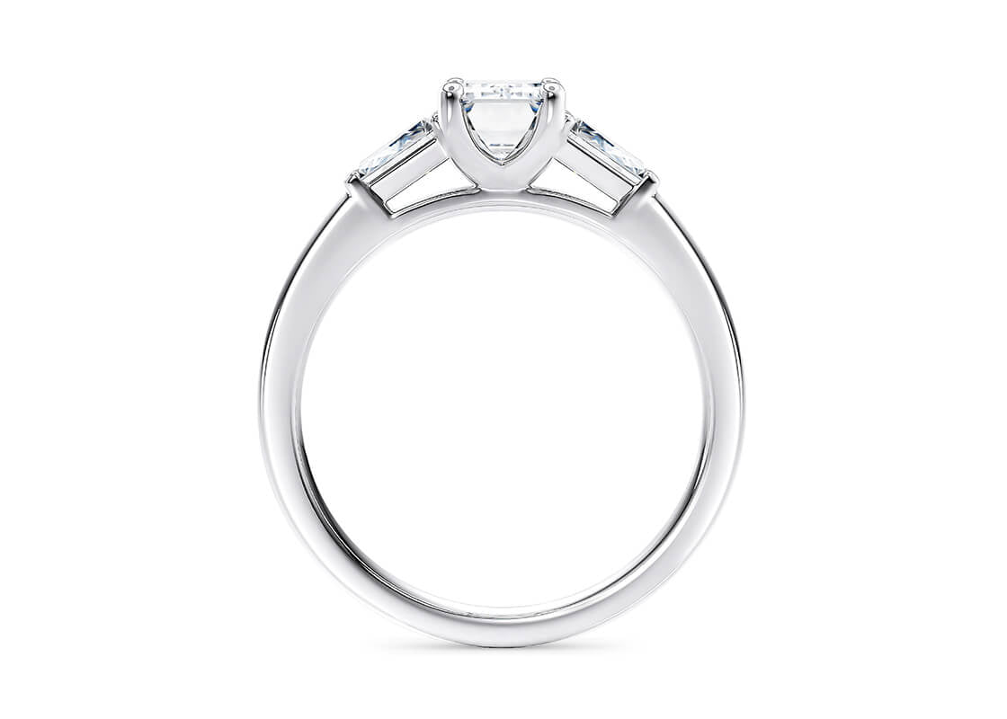 Alexandria Trilogy Platinum Emerald Engagement Ring