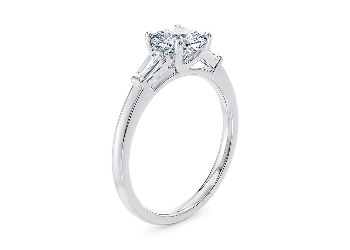 Alexandria Trilogy Platinum Cushion Engagement Ring