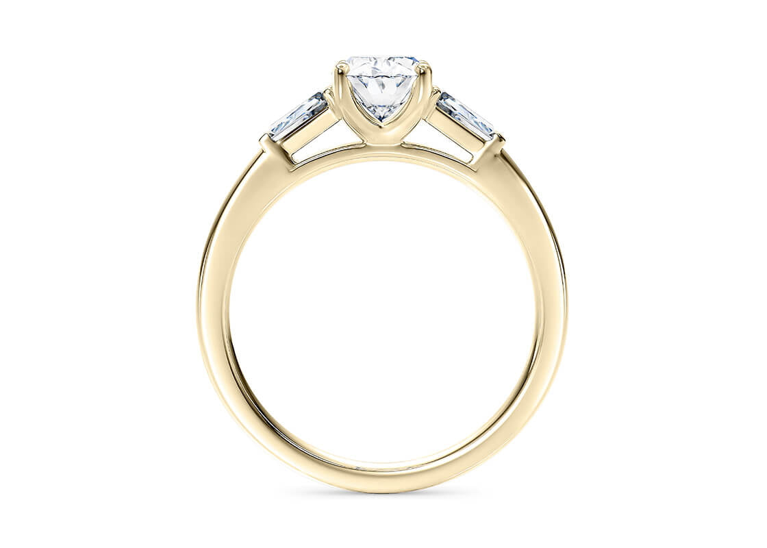 Alexandria Trilogy Yellow Gold 18k Oval Engagement Ring