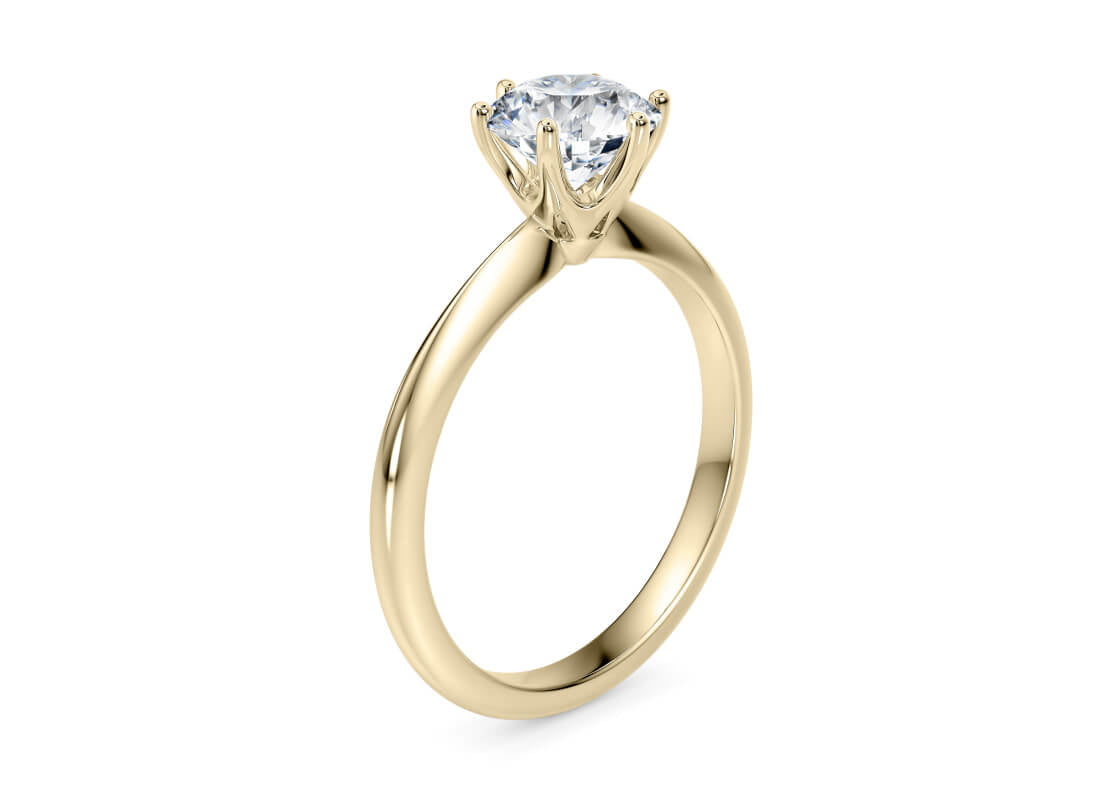 Allure Solitaire Yellow Gold 18k Round Engagement Ring