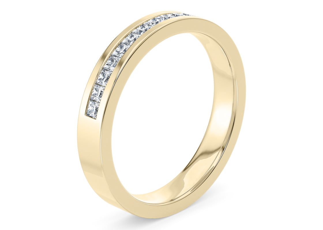 Allya Yellow Gold 18k Half Set Eternity Ring