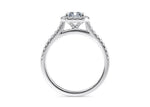 Aphrodite Halo Platinum Radiant Engagement Ring